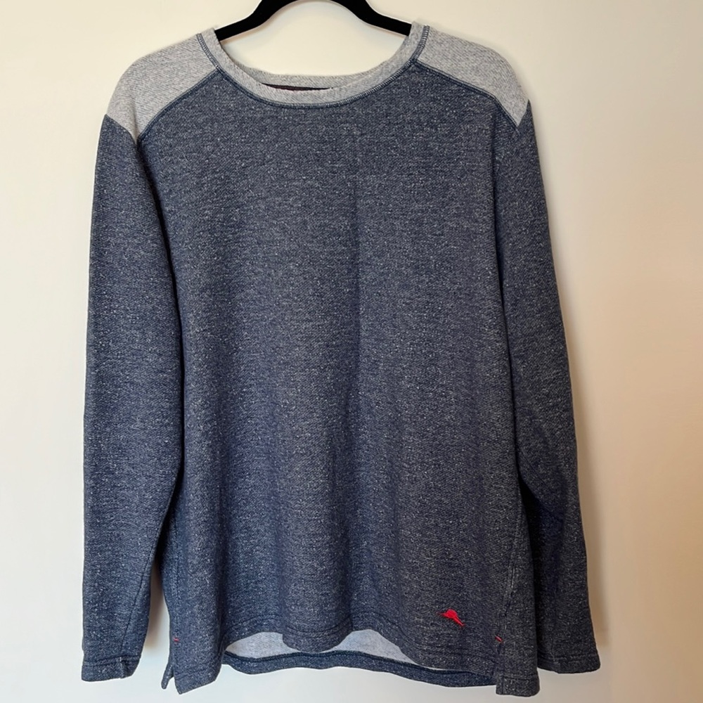 Mens Tommy Bahama Blue Long Sleeve Pullover Sweater/Lounge Shirt - Large